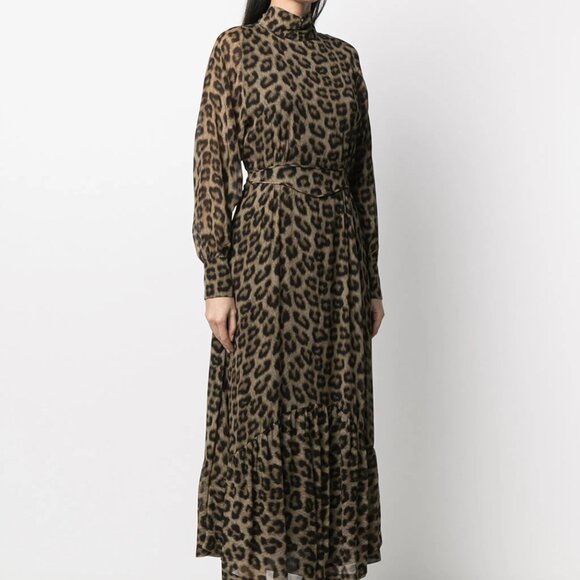 ba&sh Fara leopard-pint midi dress - Picture 1 of 4